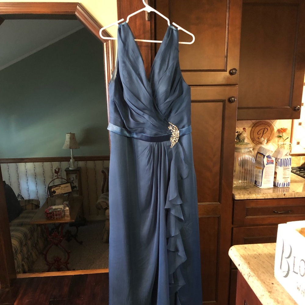 Blue gown with scarf